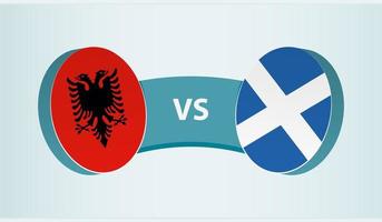 Albânia versus Escócia, equipe Esportes concorrência conceito. vetor