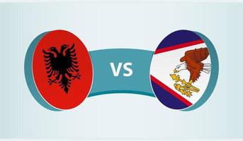 Albânia versus americano samoa, equipe Esportes concorrência conceito. vetor