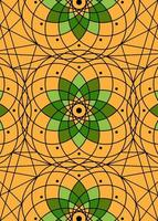 semente do vida símbolo sagrado geometria modelo. geométrico místico mandala do alquimia esotérico flor do vida padronizar. vetor textura divino lótus meditativo amuleto isolado em laranja fundo