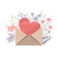 coração em um envelope vetor