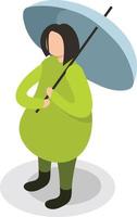imagem do uma mulher segurando guarda-chuva vetor