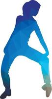 imagem do uma pessoa dançando, azul silhueta vetor