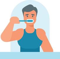imagem do uma homem escovar dentes vetor