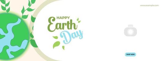 feliz terra dia em 22 abril bandeira. celebração ou cumprimento Projeto com ilustração do terra e verde plantas vetor