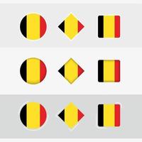 Bélgica bandeira ícones definir, vetor bandeira do Bélgica.