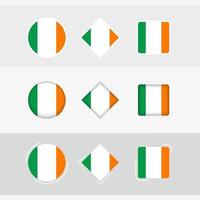 Irlanda bandeira ícones definir, vetor bandeira do Irlanda.