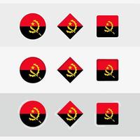 Angola bandeira ícones definir, vetor bandeira do Angola.