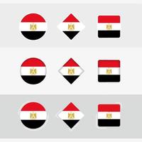 Egito bandeira ícones definir, vetor bandeira do Egito.