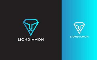 diamante leão simples moderno monograma logotipo vetor