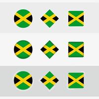 Jamaica bandeira ícones definir, vetor bandeira do Jamaica.