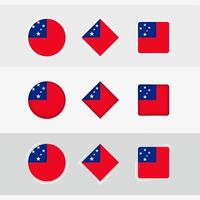samoa bandeira ícones definir, vetor bandeira do samoa.