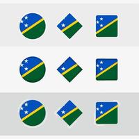 Salomão ilhas bandeira ícones definir, vetor bandeira do Salomão ilhas.