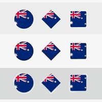 Austrália bandeira ícones definir, vetor bandeira do Austrália.
