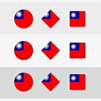 Taiwan bandeira ícones definir, vetor bandeira do Taiwan.