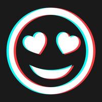 símbolo de emoticon de sorriso de desenho animado, ícone em efeito 3D com cor azul e vermelha vetor