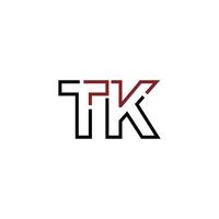 abstrato carta tk logotipo Projeto com linha conexão para tecnologia e digital o negócio empresa. vetor