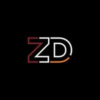 abstrato carta zd logotipo Projeto com linha conexão para tecnologia e digital o negócio empresa. vetor