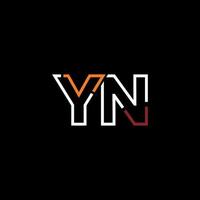abstrato carta yn logotipo Projeto com linha conexão para tecnologia e digital o negócio empresa. vetor