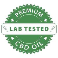 cbd óleo laboratório testado distintivo, carimbo, rótulo, adesivo, emblema logotipo, cbd cânhamo óleo, borracha, marcação, foca vetor ilustração, natural óleo teste