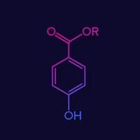 estrutura química da molécula de parabeno, vetor