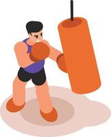 uma boxer é batendo uma soco saco vetor