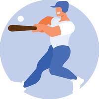 beisebol jogador batendo uma bola com a bastão vetor