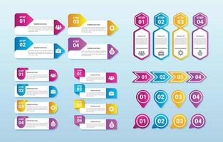 conjunto do infográfico elemento desenhos vetor