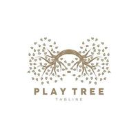 árvore logotipo projeto, Parque infantil vetor, Educação árvore ícone vetor