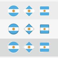 Argentina bandeira ícones definir, vetor bandeira do Argentina.