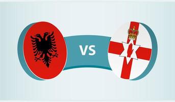 Albânia versus norte Irlanda, equipe Esportes concorrência conceito. vetor