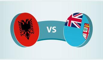 Albânia versus Fiji, equipe Esportes concorrência conceito. vetor