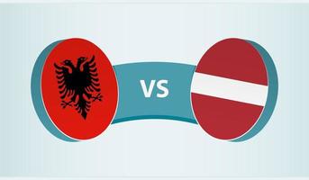 Albânia versus Letônia, equipe Esportes concorrência conceito. vetor