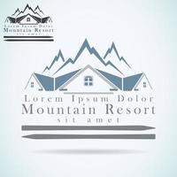 logotipo do resort nas montanhas vetor