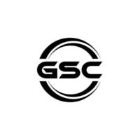 design de logotipo de carta gsc na ilustração. logotipo vetorial, desenhos de caligrafia para logotipo, pôster, convite, etc. vetor