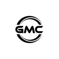 design de logotipo de carta gmc na ilustração. logotipo vetorial, desenhos de caligrafia para logotipo, pôster, convite, etc. vetor