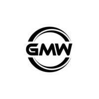 design de logotipo de carta gmw na ilustração. logotipo vetorial, desenhos de caligrafia para logotipo, pôster, convite, etc. vetor