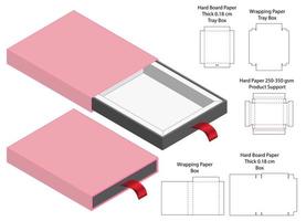 design de modelo cortado de embalagem de caixa. Maquete 3D vetor