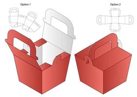 design de modelo cortado de embalagem de caixa. Maquete 3D vetor