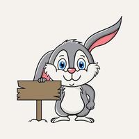 ilustração de desenho vetorial mascote de coelho fofo vetor