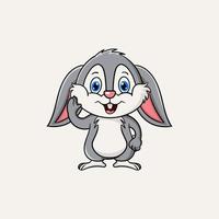 ilustração de desenho vetorial mascote de coelho fofo vetor
