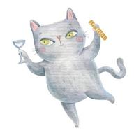 fofa infantil mão pintado ilustração com patriótico motivos, fofa desenho animado gatos vetor