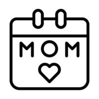 calendário mãe ícone esboço Preto cor mãe dia símbolo ilustração. vetor