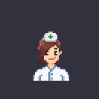 uma fêmea enfermeira dentro pixel arte estilo vetor