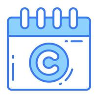 calendário com direito autoral marca vetor projeto, fácil para usar ícone