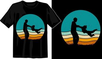 pais dia vintage pôr do sol modelo gráfico t camisa Projeto Prêmio vetor