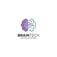 ilustração do cérebro tecnologia logotipo Projeto. vetor