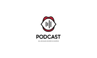 vetor de design de logotipo de podcast criativo