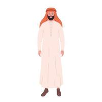 árabe homem dentro chapéu. muçulmano homem dentro tradicional e moderno roupas vetor