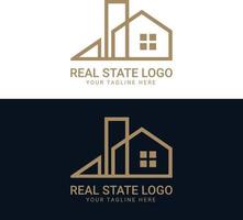 Preto e ouro cor corporativo logotipo Projeto para real Estado com geométrico formas vetor