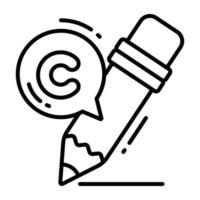 lápis com direito autoral bolha, vetor Projeto do direito autoral